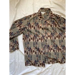 VINTAGE ITALIAN SILK PRINTED SHIRT